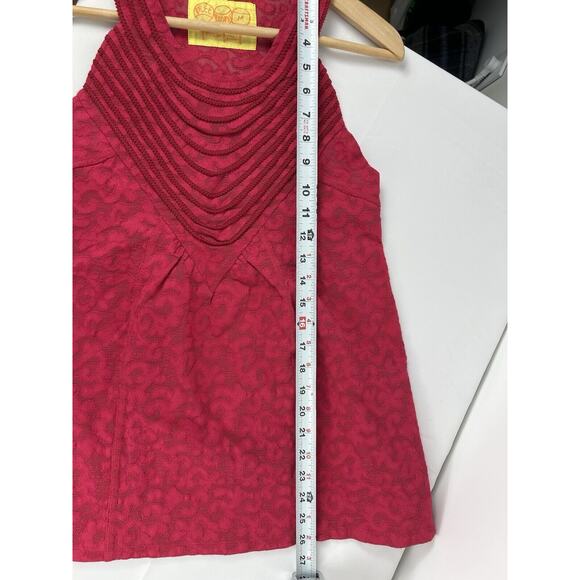 Free People Lace Tank Top Blouse Pink Longline Size Medium Boho Festival Medium - Picture 8 of 10